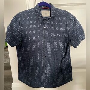 Cactus Men's Dark Blue Geometric Shirt